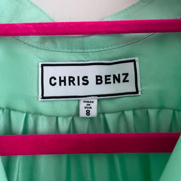 Chris Benz Turquoise Silk Tunic, size 8US - Picture 3 of 10